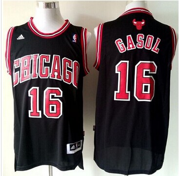 Revolution 30 Chicago Bulls #16 Pau Gasol Black Stitched NBA Jersey