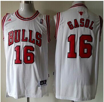 Revolution 30 Chicago Bulls #16 Pau Gasol White Stitched NBA Jersey