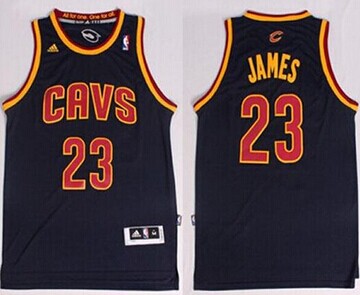 Revolution 30 Cleveland Cavaliers #23 LeBron James Navy Blue CavFanatic Stitched NBA Jersey