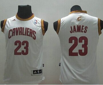Revolution 30 Cleveland Cavaliers #23 LeBron James White Stitched Youth NBA Jersey