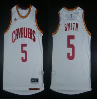 Revolution 30 Cleveland Cavaliers #5 J.R. Smith White Stitched NBA Jersey