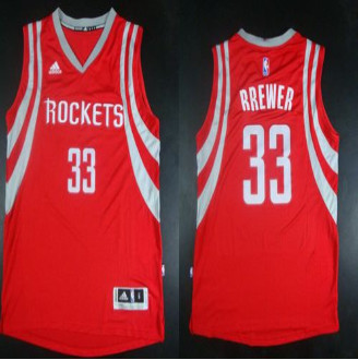 Revolution 30 Houston Rockets #33 Corey Brewer Red Road Stitched NBA Jersey