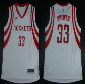 Revolution 30 Houston Rockets #33 Corey Brewer White Road Stitched NBA Jersey