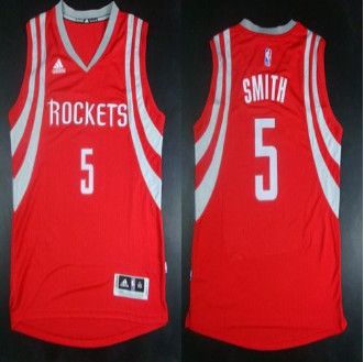 Revolution 30 Houston Rockets #5 Josh Smith Red Road Stitched NBA Jersey