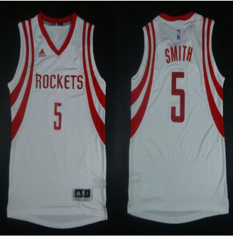 Revolution 30 Houston Rockets #5 Josh Smith White Road Stitched NBA Jersey