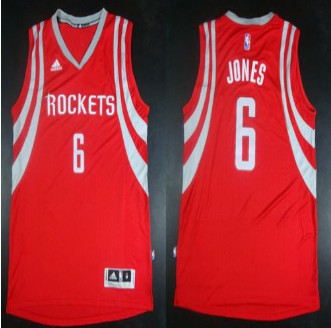 Revolution 30 Houston Rockets #6 Terrence Jones Red Road Stitched NBA Jersey