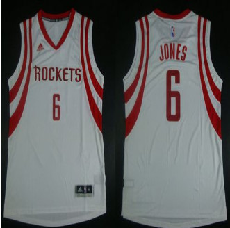Revolution 30 Houston Rockets #6 Terrence Jones White Home Stitched NBA Jersey