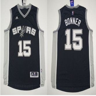 Revolution 30 San Antonio Spurs #15 Matt Bonner Black Stitched NBA Jersey