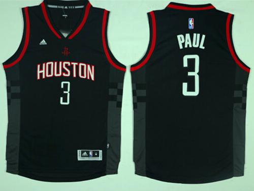 Rockets #3 Chris Paul Black Alternate Stitched NBA Jersey