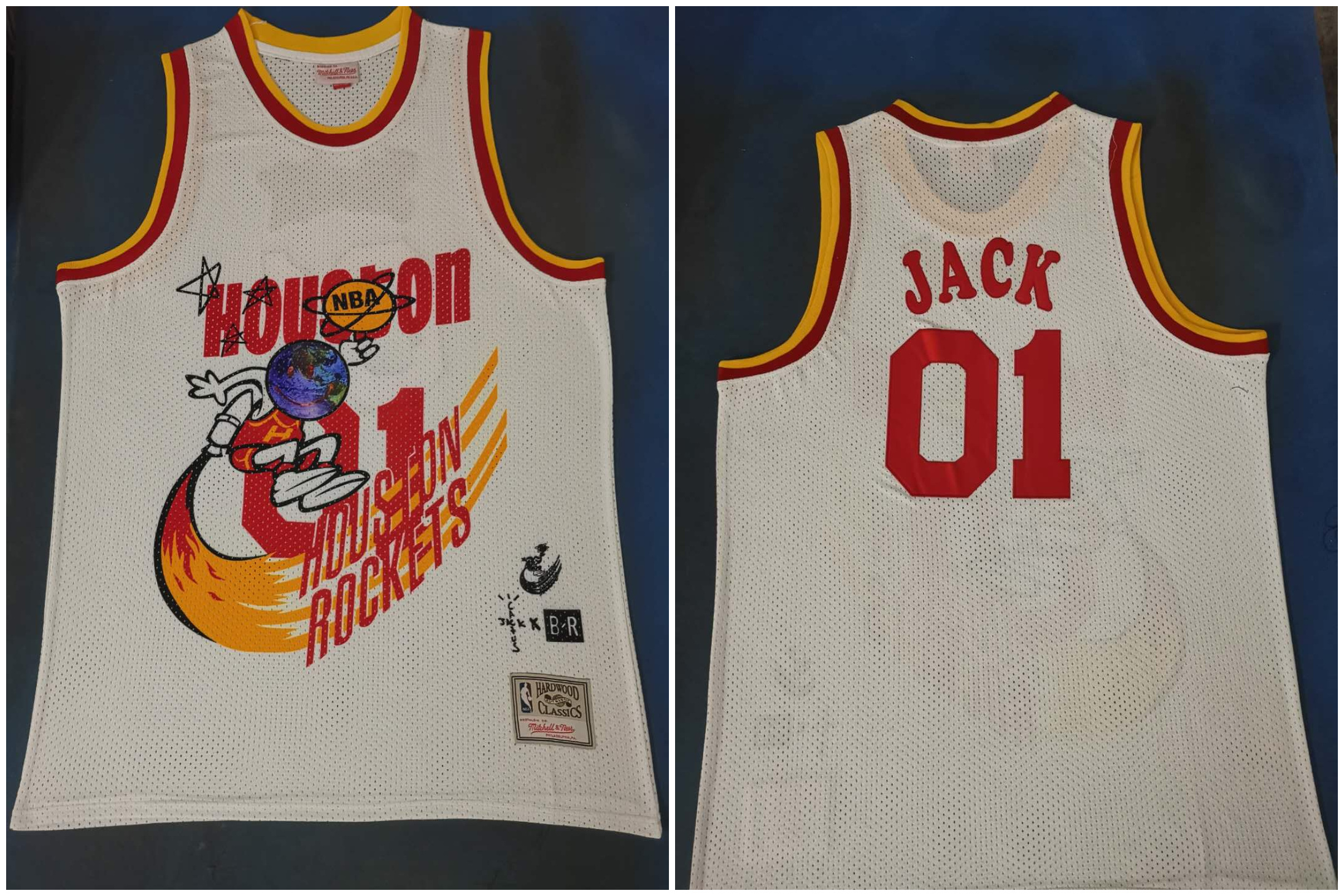 Rockets 01 Jack White Travis Scott Mitchell Ness Bleacher Report Jersey