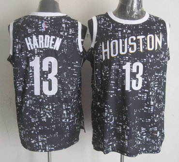 Rockets 13 James Harden Black City Luminous Jersey