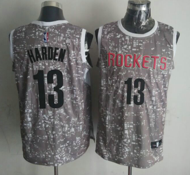 Rockets 13 James Harden Gray City Luminous Jersey