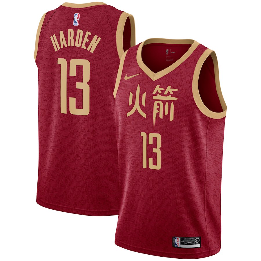 Rockets 13 James Harden Red 2018-19 City Edition Nike Swingman Jersey
