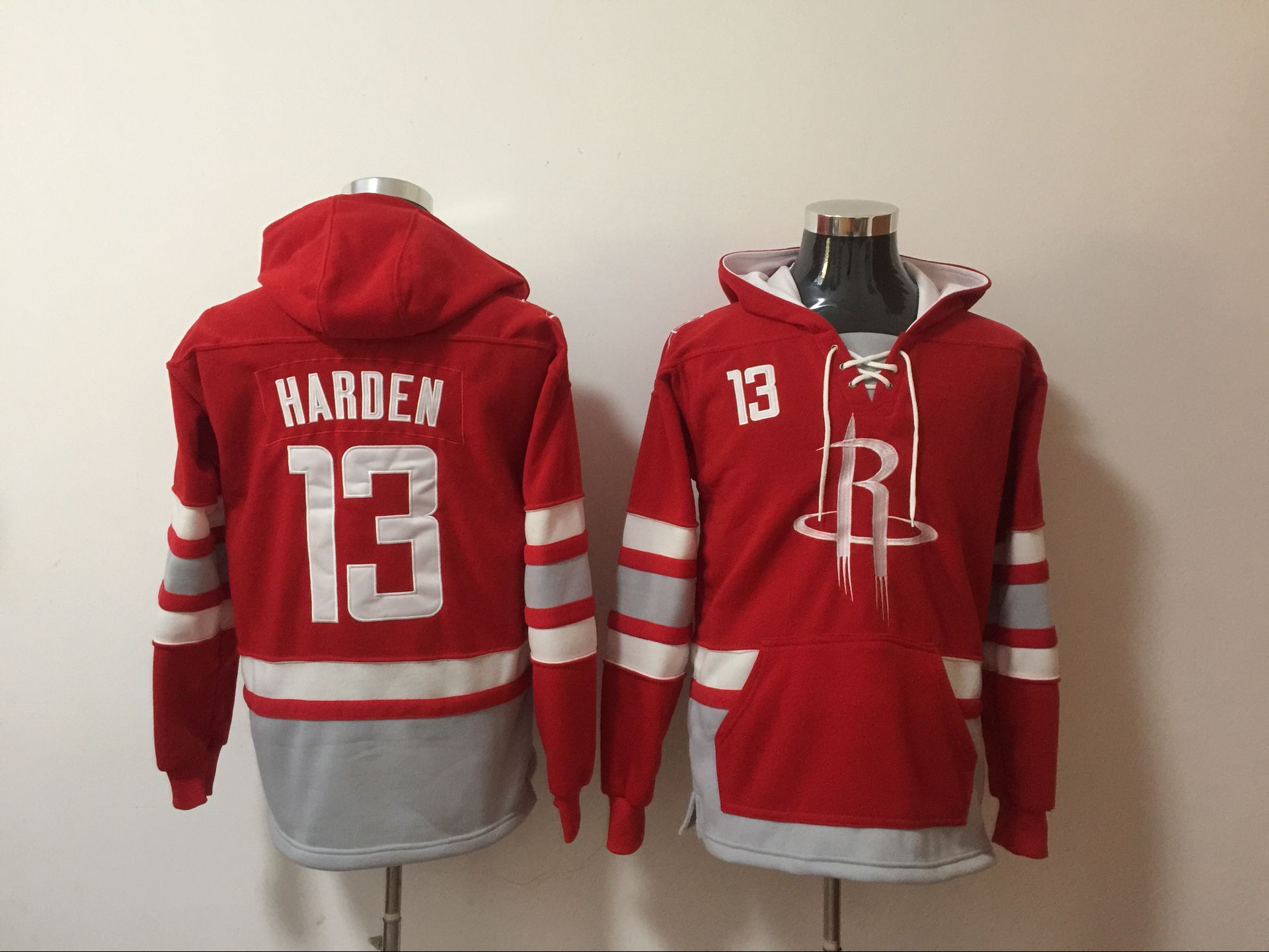 Rockets 13 James Harden Red All Stitched Hooded Sweatshirt Rockets 13 James Harden Red All Stitched Hooded Sweatshirt
