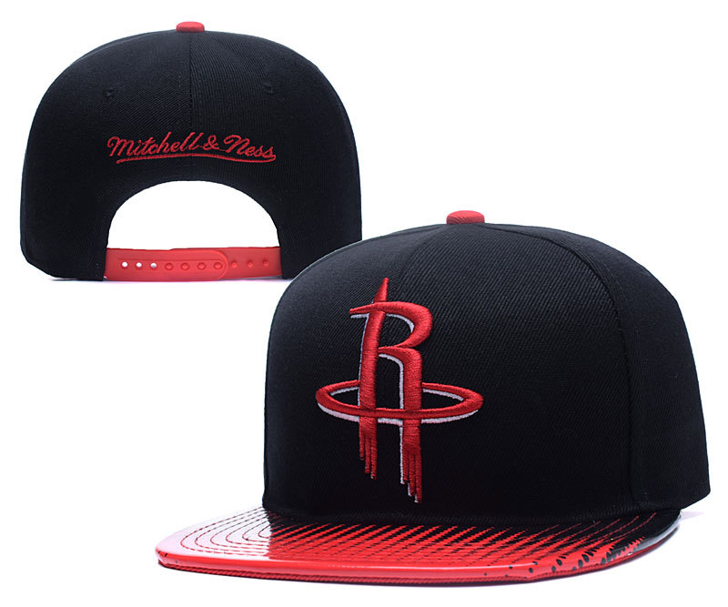 Rockets Team Logo Black Mitchell & Ness Adjustable Hat YD