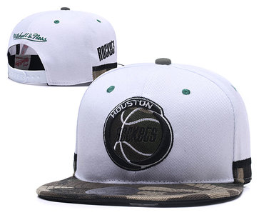 Rockets White Team Logo Mitchell & Ness Adjustable Hat YD