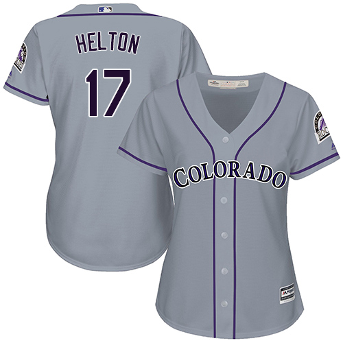 Rockies #17 Todd Helton Grey Road Women's Stitched MLB Jersey Rockies #17 Todd Helton Grey Road Women's Stitched MLB Jersey