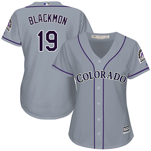 Rockies #19 Charlie Blackmon Grey Road Women's Stitched MLB Jersey Rockies #19 Charlie Blackmon Grey Road Women's Stitched MLB Jersey
