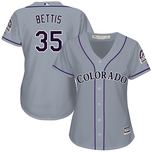 Rockies #35 Chad Bettis Grey Road Women's Stitched MLB Jersey Rockies #35 Chad Bettis Grey Road Women's Stitched MLB Jersey