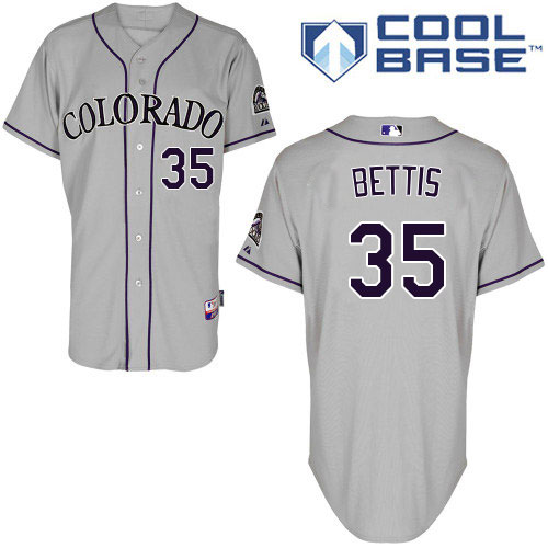Rockies #35 Chad Bettis Grey Road Women's Stitched MLB Jersey
