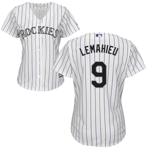Rockies #9 DJ LeMahieu White Strip Home Women's Stitched MLB Jersey Rockies #9 DJ LeMahieu White Strip Home Women's Stitched MLB Jersey