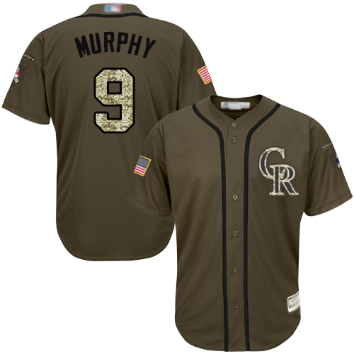 Rockies #9 Daniel Murphy Green Salute to Service Stitched Baseball Jersey Rockies #9 Daniel Murphy Green Salute to Service Stitched Baseball Jersey