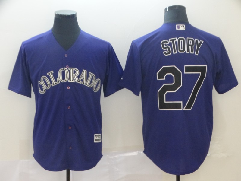 Rockies 27 Trevor Story Purple Cool Base Jersey Rockies 27 Trevor Story Purple Cool Base Jersey