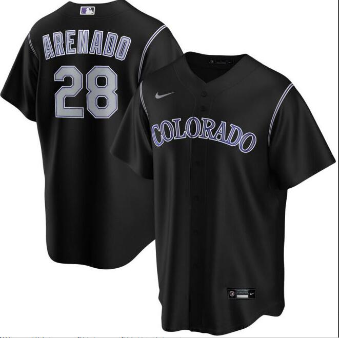 Rockies 28 Nolan Arenado Black 2020 Nike Cool Base Jersey Rockies 28 Nolan Arenado Black 2020 Nike Cool Base Jersey