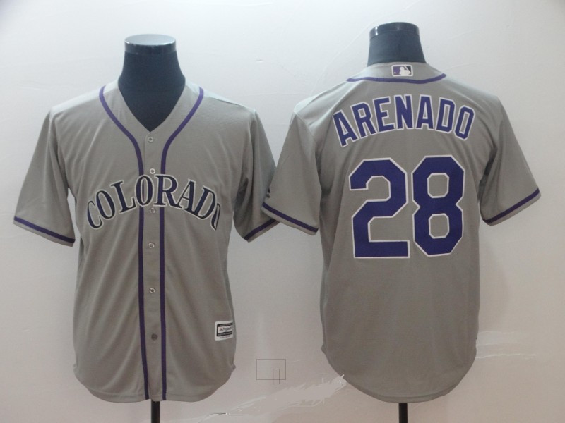 Rockies 28 Nolan Arenado Gray Cool Base Jersey Rockies 28 Nolan Arenado Gray Cool Base Jersey