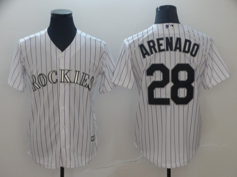 Rockies 28 Nolan Arenado White Cool Base Jersey Rockies 28 Nolan Arenado White Cool Base Jersey