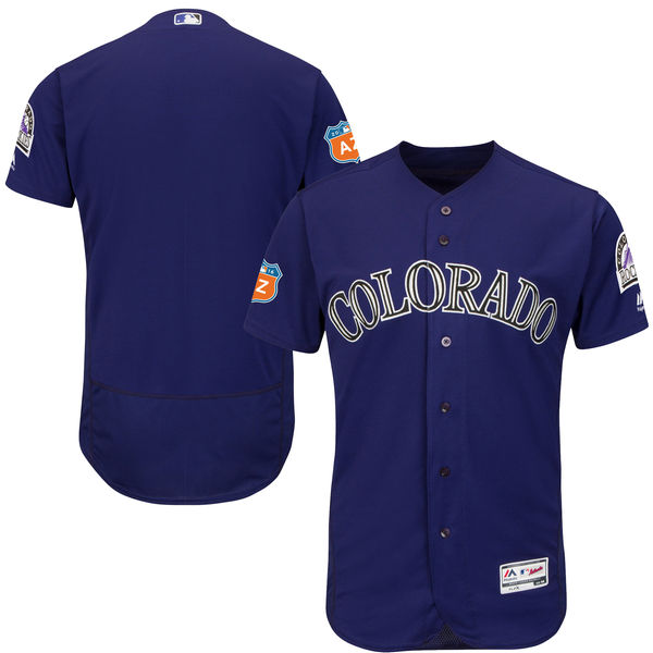 Rockies Blank Purple 2017 Spring Training Flexbase Jersey
