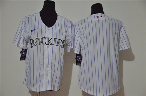Rockies Blank White Youth Cool Base Jersey Rockies Blank White Youth Cool Base Jersey