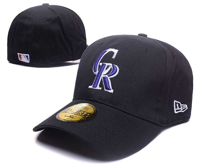 Rockies Fresh Logo Black Adjustable Hat DF