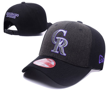 Rockies Team Logo Black Adjustable Hat DF