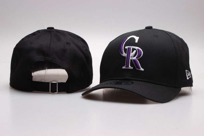 Rockies Team Logo Black Adjustable Hat YP