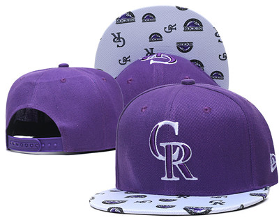 Rockies Team Logo Purple White Adjustable Hat TX