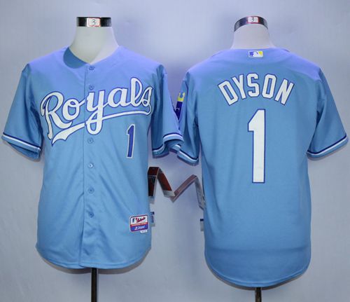 Royals #1 Jarrod Dyson Light Blue Alternate 1 Cool Base Stitched MLB Jerseys