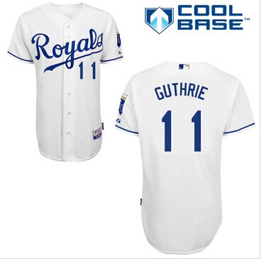 Royals #11 Jeremy Guthrie White Cool Base Stitched Baseball Jersey