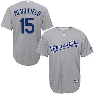 Royals #15 Whit Merrifield Grey Cool Base Stitched Youth Baseball Jersey Royals #15 Whit Merrifield Grey Cool Base Stitched Youth Baseball Jersey