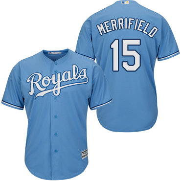 Royals #15 Whit Merrifield Light Blue New Cool Base Alternate 1 Stitched Baseball Jersey