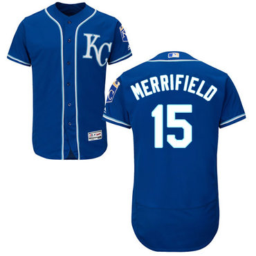 Royals #15 Whit Merrifield Royal Blue Flexbase Authentic Collection Stitched Baseball Jersey