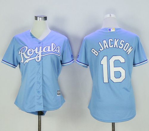 Royals #16 Bo Jackson Light Blue Women's Alternate 1 Stitched MLB Jersey Royals #16 Bo Jackson Light Blue Women's Alternate 1 Stitched MLB Jersey