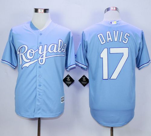 Royals #17 Wade Davis Light Blue Alternate 1 New Cool Base Stitched MLB Jersey