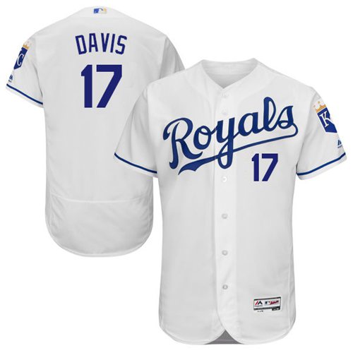 Royals #17 Wade Davis White Flexbase Authentic Collection Stitched MLB Jersey