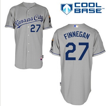 Royals #27 Brandon Finnegan Grey Cool Base Stitched Baseball Jersey