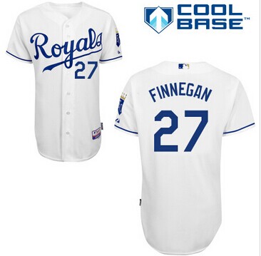 Royals #27 Brandon Finnegan White Cool Base Stitched Baseball Jersey