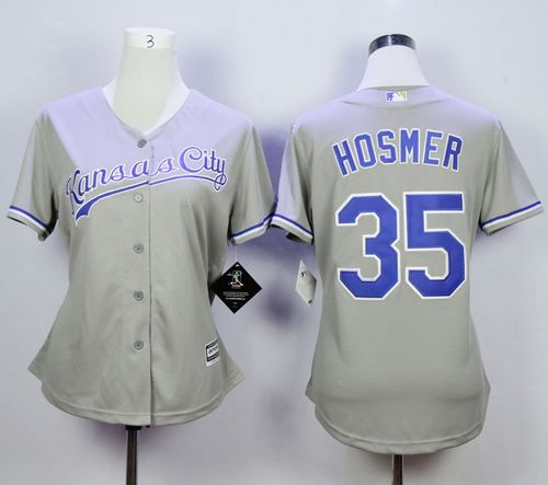 Royals #35 Eric Hosmer Grey Road Women's Stitched MLB Jersey Royals #35 Eric Hosmer Grey Road Women's Stitched MLB Jersey