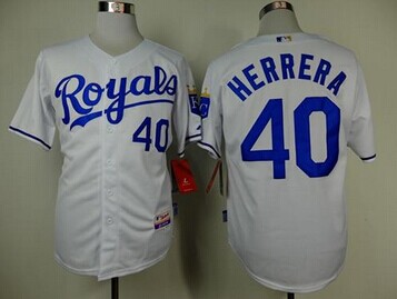 Royals #40 Kelvin Herrera White Cool Base Stitched Baseball Jersey