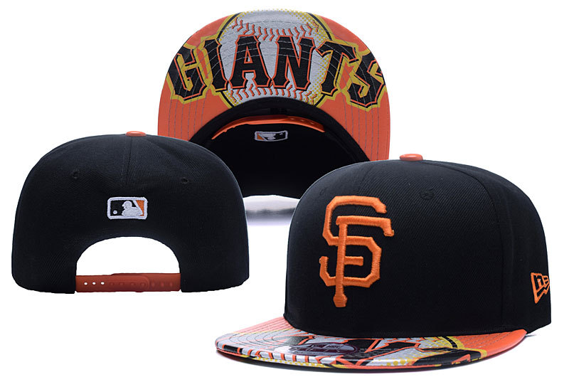 SF Giants Team Logo Black Adjustable Hat YD