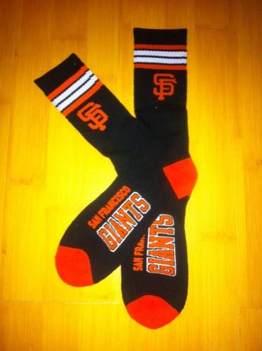 SF Giants Team Logo Black Blue MLB Socks